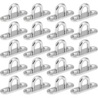 20 pièces Plaques à œillets Inox,Crochets de Plafond M5, Crochets de Fixation Métalliques, Accessoires Bateau, Plaques à œillets avec œillet pour Auvent, Fixation Murale