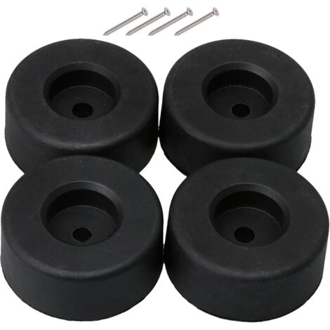 Lot de 20 pieds de meubles ronds en plastique noir 45 mm de diamètre 18 mm de diamètre 6 mm de diamètre (1/4)