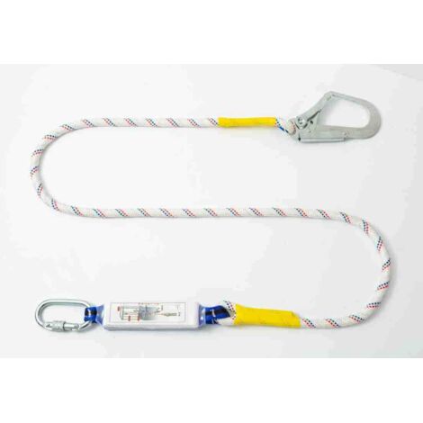 Longe antichute de 2 m, corde de 16 mm de diamètre avec amortisseur, protection antichute pour travaux aériens et autres sports extrêmes