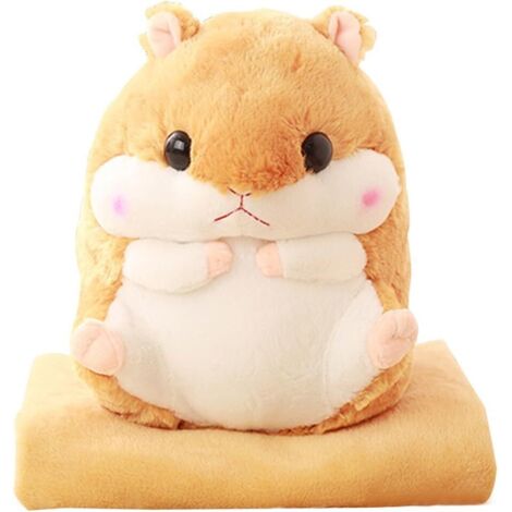 Oreiller en Peluche pour Hamster avec Couverture Confortable de 100cm x 170cm, Marron Clair (1/4)