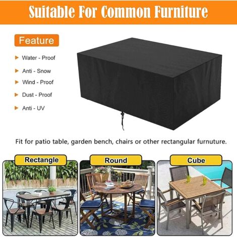 1 housse de protection imperméable pour coffre de terrasse, protection solaire, anti-poussière