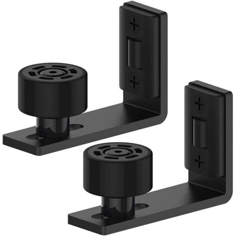 2 Pièces Ajustable Guide de Plancher Mur/porte Guide Inférieur Pour Porte en Bois Coulissante Noir (1/5)