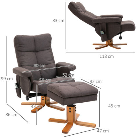 Fauteuil relax inclinable en tissu avec roulettes et repose-pieds beautiful - beige Le Roi du