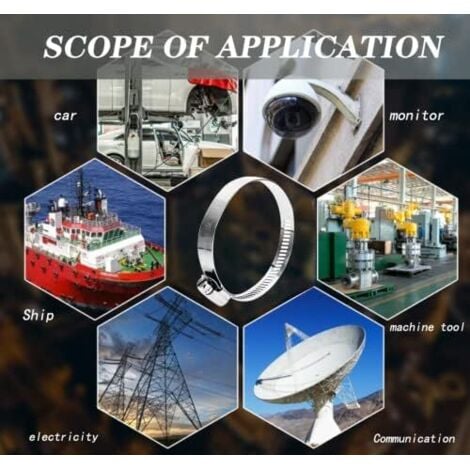 10 Pièces Collier De Serrage Réglables 10mm-16mm, SONAIGER Collier Serrage Inox Avec Poignée