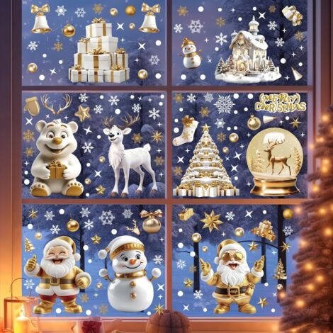 Autocollants De Noël Amovibles Pour Fenêtres - 2 Feuilles 35x50 Cm Avec Motif Sapin - Décor Réutilisable - 5