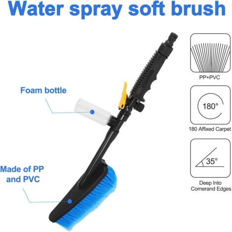 Brosse De Lavage à Manche Télescopique - 52-157,5 Cm - Pour Voiture, Camping-Car, Stores, Ventilateurs - Poils Doux Antidérapants