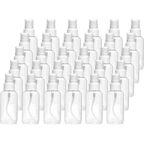 LYCXAMES -- 30 packs de mini vaporisateurs transparents de 30 ml (1 oz) avec atomiseur en vrac, rechargeables, réutilisables, vides, en plastique, pour les huiles essentielles, le nettoyage et les par (1/5)