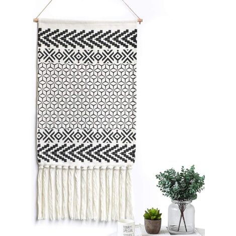Tapisserie murale en macramé, style bohème chic, tapisserie tissée, coton bohème, art mural tissé, décoration murale pour chambre, chambre d'enfant, fond (bordure) (1/5)