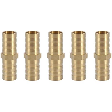 Outil de raccordement de tuyau, raccord droit à deux voies, droit pour raccorder des tuyaux (12 mm, 5 pièces) (1/5)