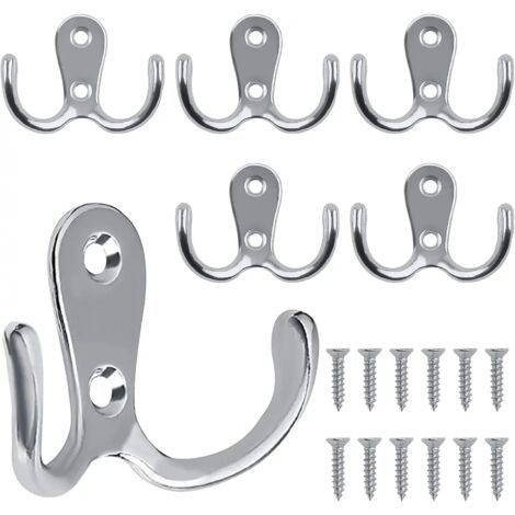 patères rétro, patères murales vintage, crochets de porte en métal pour salle de bain, cuisine, chambre, entrée (argent)