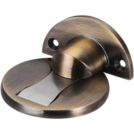 Butée de porte magnétique en acier inoxydable 304, butée de porte en métal brossé avec fonction de fermeture douce, dos auto-adhésif et vis, butée de porte robuste pour la maison, l'hôtel, le restaura (1/4)