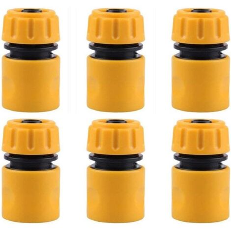 6 raccords en plastique pour tuyau d'arrosage 1/2", adaptateurs de raccord rapide pour tuyaux d'arrosage (1/4)