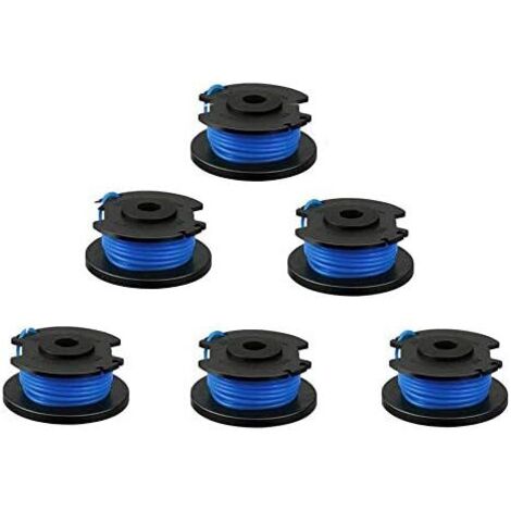 Lot de 6 bobines de rechange de 0,065" (1,65 mm) pour coupe-bordures sans fil 18 V 24 V 40 V, compatibles avec le modèle Ryobi One+ AC14RL3A, fil de coupe-bordures sans fil de 11 pieds (3,35 m) (lot d (1/5)