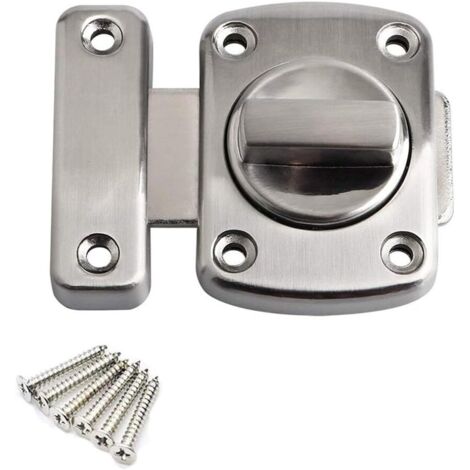 Verrou de porte tournante, pêne rotatif, verrou de porte/fenêtre, serrure de sécurité, finition brossée, argent (1/5)