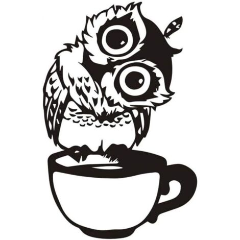 Stickers muraux amovibles en forme de hibou pour la décoration de la maison, de la cuisine, du salon, du bureau (1/5)