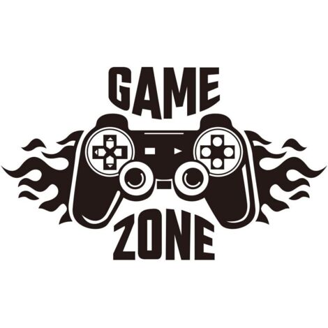 Stickers muraux amovibles en vinyle « Zone de jeux » pour chambres de garçons, salles de jeux, chambres à coucher, décoration de fond (70 x 41 cm) (1/5)