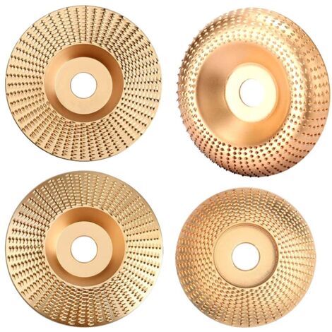 Lot de 4 disques angulaires en bois en forme de tungstène pour ponceuse à polir le bois, avec tige de 16 mm (1/5)
