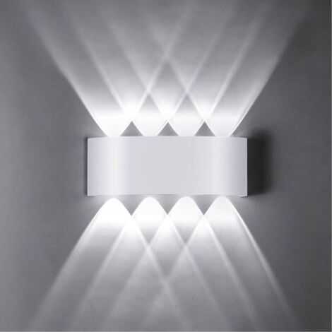 Applique Murale LED 8W, Lumière Blanc 6000K, Applique Murale étanche IP65, Décorative Lumière pour Chambre Couloir Salon Escalier Hôtel Bar(blanche) (1/5)