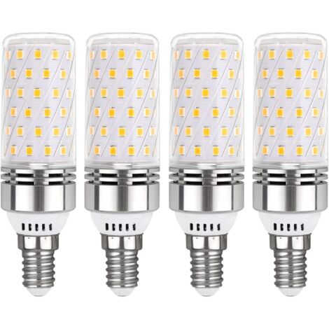 Ampoule E14 Mais LED 12W Blanc Neutre 4000K, 1450LM, Équivalent Halogène E14 100W, 360° Lumiere, AC 220V, Ampoule E14 LED Mais Neutre pour Lampe Plafonnier, non-dimmable, lot de 4 [Classe énergétique