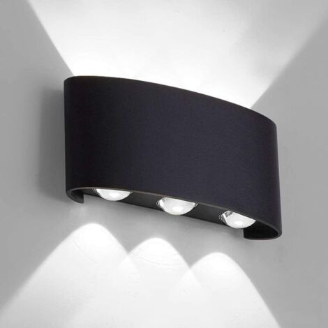 Applique Murale LED 6W, Lumière Blanc 6000K, Applique Murale étanche IP65, Décorative Lumière pour Chambre Couloir Salon Escalier Hôtel Bar(le noir) (1/5)