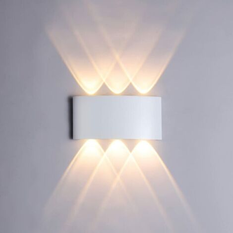 Applique Murale LED 6W, Lumière Blanc Chaud 3000K, Applique Murale étanche IP65, Décorative Lumière pour Chambre Couloir Salon Escalier Hôtel Bar(blanche) (1/5)