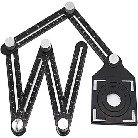 Outil de gabarit multi-angle règle de mesure règle en alliage d'aluminium multifonctions souverain règle poreuse outil de rapporteur, outil de gabarit d'angle, convient aux travailleurs (1/5)