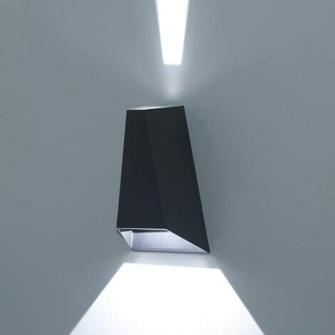 Applique Murale Exterieur Aluminium Up/Down Eclairage Exterieur Intérieur, IP54 Étanche 10W Lampe Exterieur pour Jardin, Couloir, Cour, Patio, Escalier, Balcon, Terrasse, Garage [Classe énergétique A+ (1/5)