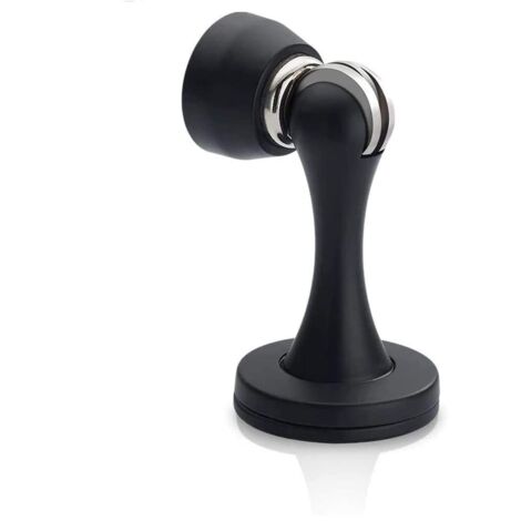 Butée de porte magnétique en acier inoxydable brossé nickel satiné noir Fixation au sol Pour chambre à coucher, salle de bain, cuisine, bureau (1/5)