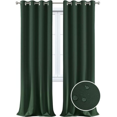 Rideau imperméable extérieur, Isolation Thermique, Coupe-Vent et Protection UV Rideaux occultants Convient pour Les Jardins, Pavillons, balcons,Terrasse (Vert, 1 PCS /52x63inch)