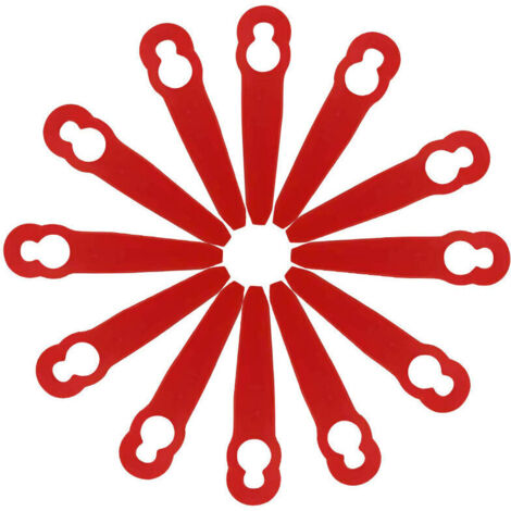 lames en plastique de rechange, 100 Pièces lames de coupe en plastique de remplacement lames de coupe bordure Lame De Tondeuse à Gazon Accessoires De Tondeuse à Gazon (Rouge), 83x20mm (1/5)
