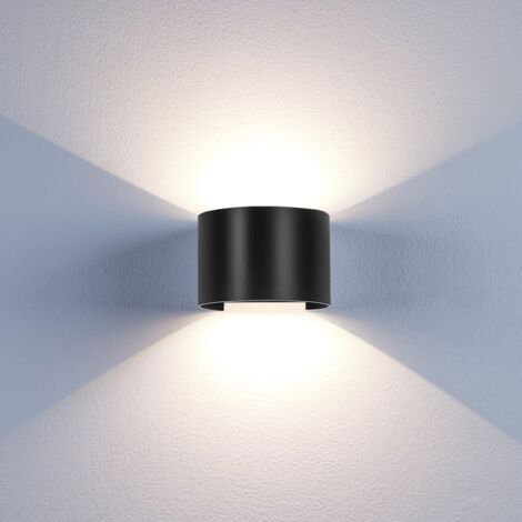 6W Applique murale led - intérieur extérieur Lampe lumière murale led en Aluminium Moderne Réglable éclairages Murales leds 3000K Blanc Chaud Etanche IP65 Salon Chambre Salle de Bains [Classe énergéti (1/5)