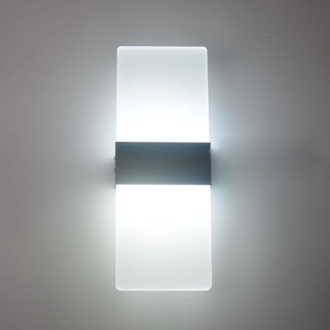 Applique Murale Intérieur LED Moderne Lampe Murale Acrylique Luminaire Mural Decoration pour Salon Chambre Couloir Salle À Manger, 12W Blanc Froid [Classe énergétique A ++] (1/5)