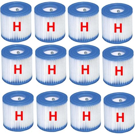 12 pcs Elément filtrant pour pompe de filtration de piscine Intex H type 29007E (1/5)