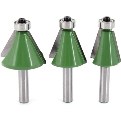 3Pcs 8mm tige Fraise à chanfreiner et chanfreiner, 15 degrés 22.5 degrés 30 degrés Jeu de bits de chanfrein et de chanfrein Fraise à bois Outil de menuiserie (1/5)