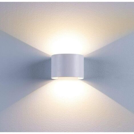 Lampe Murale Interiéur Modern - 6W Appliques Murales leds adjustable Blanc Chaud 3000K 600LM Luminaire mural de Haut en bas Waterproof IP65 exterieur Maison Cuisine Couloir Escalier Porch [Classe éner (1/5)