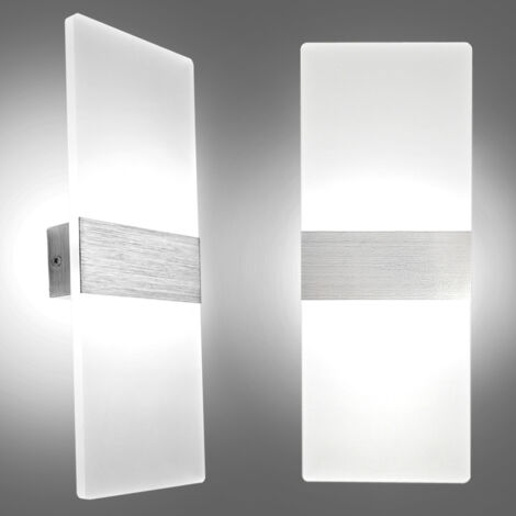 12W Applique Murale Interieur Led Salle, Luminaire Mural Moderne Blanc Froid 6000K, Lumiere Murale Led 750LM AC 220V Lampe Murale Led Salon Cuisine, Scaliers, Décoration Club [Classe énergétique F] (1/5)