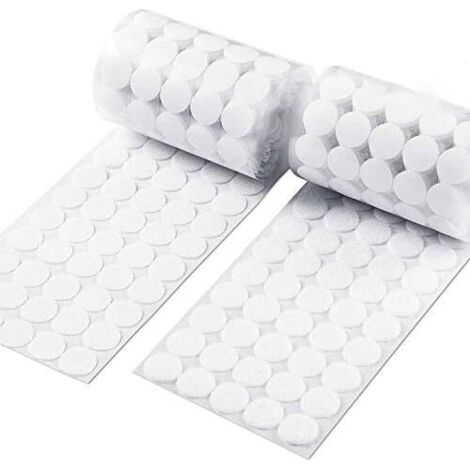 100 Pcs Scratch Autocollant Rond,10mm Cercles avec Crochets et Boucles Auto-adhésifs(Blanc) (1/5)