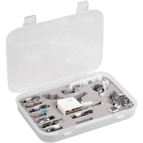 15pcs Pieds Presseurs pour Machine à Coudre Ensemble Marche Pied kit pour Machine À Coudre Domestique Brother Singer (1/5)
