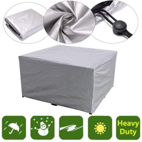 Housse de Table Extérieur Housse de Protection Imperméable en Polyester pour Meubles de Jardin Silver 150x150x75 (1/4)
