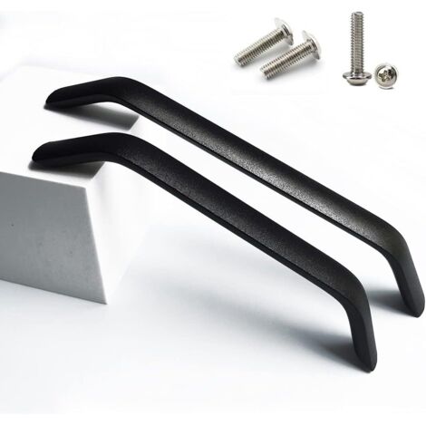 Lot de 2 Poignées et boutons de tiroir Cuisine Armoire Porte Poignées Placard Tiroir Chambre Meubles Tirer Entraxe 192mm, noir (1/5)
