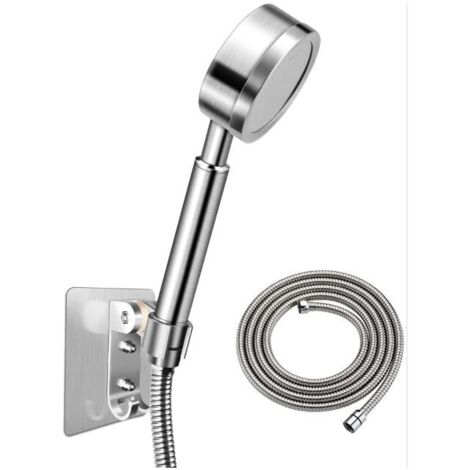 Pommeau Douche Haute Pression avec Tuyau 1,5m et Support, Pommeau de Douche Economie d'Eau en Acier Inoxydable 304 Installation et Nettoyage Faciles (1/5)
