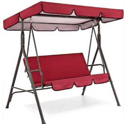 Housse de protection pour balancelle de terrasse - Imperméable - Résistant au soleil - Pour le jardin （Plafond Rouge 142x120x18cm+siège 150x50x10cm） (1/5)