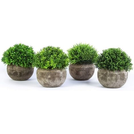 4pcs Plante Artificielle Plantes Synthétiques Décoratives en Plastique, Idéales pour Décoration Table Jardin Bureau (1/5)