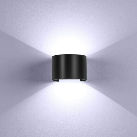 Lampe Murale LED Interiéur - 6W Appliques Murales leds adjustable Blanche Lumière 6000K 600LM Luminaire mural de Haut en bas Waterproof IP65 exterieur Maison Cuisine Couloir Escalier Porch [Classe éne (1/5)