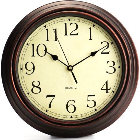 Horloge murale décorative classique à quartz, silencieuse, 30 cm (12 pouces), au charme nostalgique