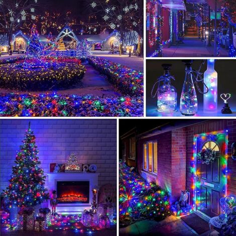 Guirlande lumineuse solaire extérieure de 22 m avec 200 LED multicolores, 8 modes d'éclairage, étanche, en fil de cuivre, pour la maison, le jardin, la terrasse, le patio, les fêtes et les mariages. (1/5)