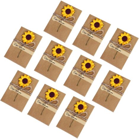 10 enveloppes vierges Bcc Vintage Kraft décorées de fleurs séchées, idéales pour les cartes de remerciement d'anniversaire, de mariage, de Saint-Valentin et de baby shower. (1/5)