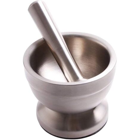 Mortier et pilon de cuisine, mortier à épices, acier inoxydable (1/4)
