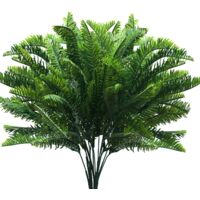 Fougere Artificielle (Lot de 6) - Plante Artificielle Interieur/Extérieur - Feuillage Artificiel pour Salon, Jardin, Décoration de Mariage, Bureau, Decoration Salle de Bain Zen