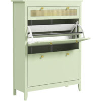 Armoire à chaussures avec 2 abattants Basculeur à chaussures avec tiroir, étagère à chaussures, commode à chaussures pour 12 paires de chaussures Rangement à chaussures pour entrée